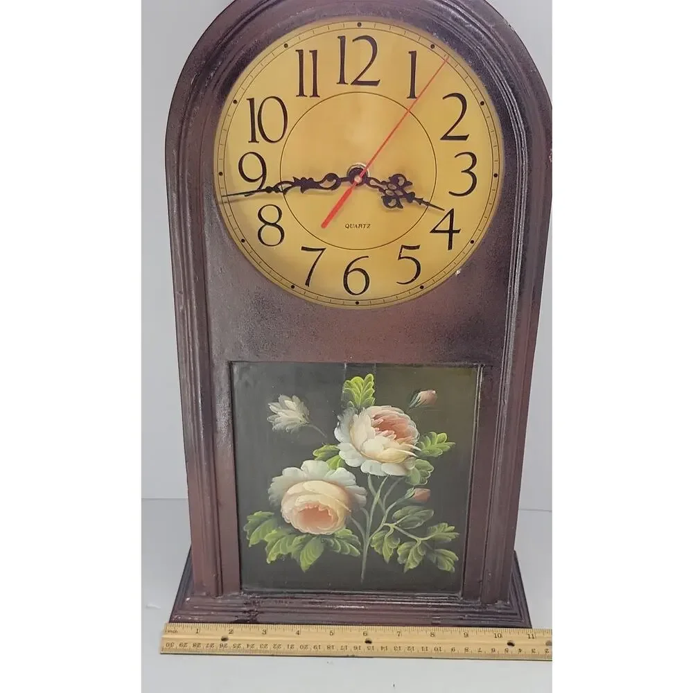 Vintage Quartz Wall Clock Decorative Floral